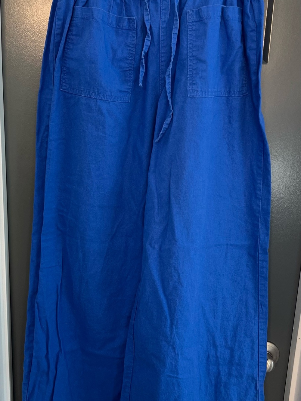 Forever 21 Cobalt Wide Leg Drawstring Pants